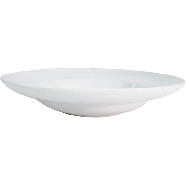 CAC China RCN-25 Clinton Rolled Edge 14-Inch Super White Porcelain Plate Box of 6 CAC China RCN-25 Clinton Rolled Edge 14-Inch Super White Porcelain Plate Box of 6